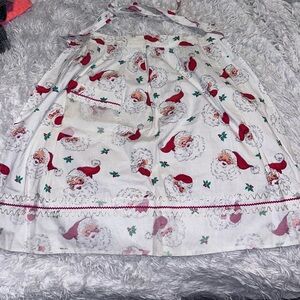 VINTAGE 60's Christmas Apron Holiday Retro Santa MCM HG73